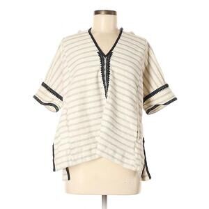 Madewell Elise Embroidered Striped Hoodie Top